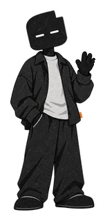 ステッパーのLINEスタンプ。片手を上げた全身。