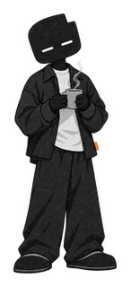 ステッパーのLINEスタンプ。カップを持った全身。